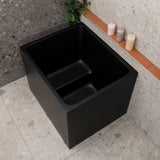 Hicube Multifit 900mm Japanese Soaking Freestanding Bath with Seat, Matte Black
