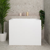 Hicube Multifit 900mm Japanese Soaking Freestanding Bath with Seat, Matte White
