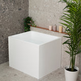 Hicube Multifit 900mm Japanese Soaking Freestanding Bath with Seat, Matte White