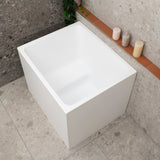 Hicube Multifit 900mm Japanese Soaking Freestanding Bath with Seat, Matte White