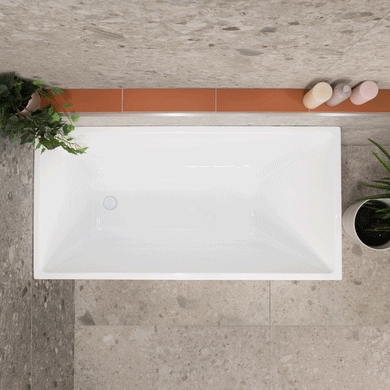 Cubix 1400mm Square Multifit Freestanding Bath, Gloss White