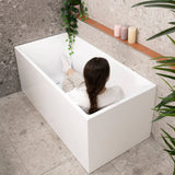 Cubix 1400mm Square Multifit Freestanding Bath, Matte White