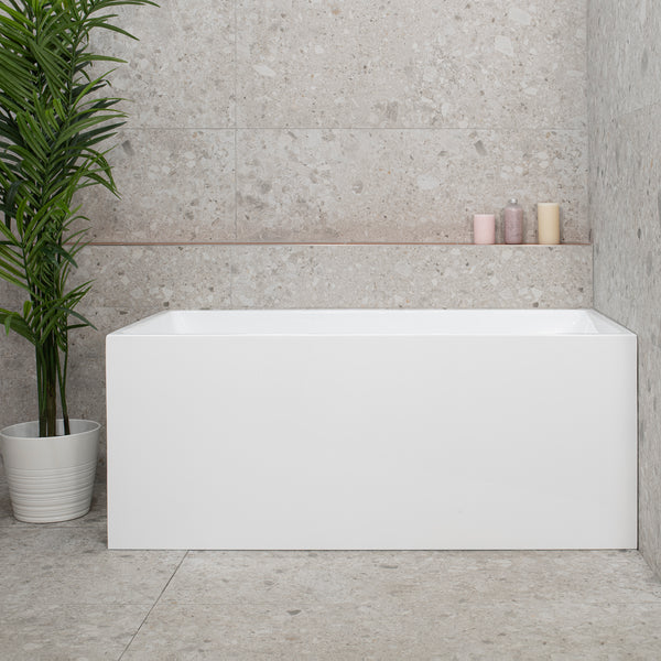 Cubix 1400mm Square Multifit Freestanding Bath, Gloss White