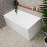 Cubix Square 1500mm Multifit Freestanding Bath, Matte White