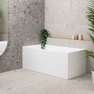 Cubix Square 1500mm Multifit Freestanding Bath, Matte White