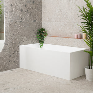 Cubix Square 1600mm Multifit Freestanding Bath, Gloss White *Clearance Stock*