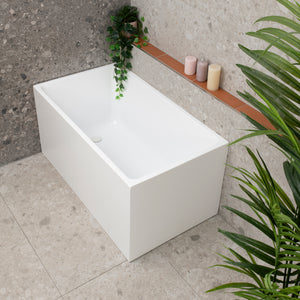 Cubix Square 1200mm Multifit Freestanding Bath, Gloss White