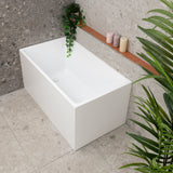 Cubix Square 1200mm Multifit Freestanding Bath, Matte White