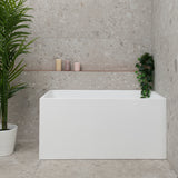 Cubix Square 1200mm Multifit Freestanding Bath, Matte White