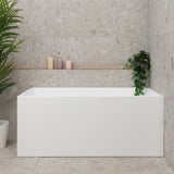 Cubix Square 1400mm Multifit Freestanding Bath, Matte White