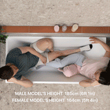Cubix Square 1600mm Multifit Freestanding Bath, Matte White