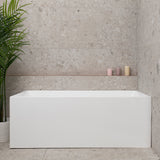 Cubix Square 1600mm Multifit Freestanding Bath, Matte White