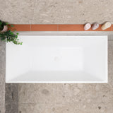 Cubix Square 1600mm Multifit Freestanding Bath, Matte White