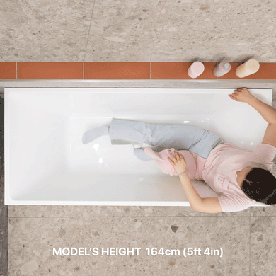 Cubix Square 1700mm Multifit Freestanding Bath, Gloss White