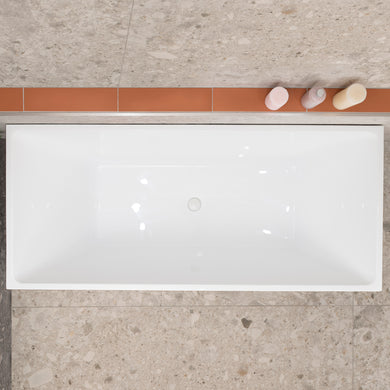 Cubix Square 1700mm Multifit Freestanding Bath, Gloss White