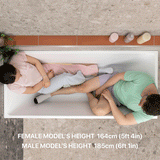 Cubix Square 1700mm Multifit Freestanding Bath, Matte White