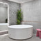 Sunshine Groove 1500mm Fluted Round Freestanding Bath, Matte White