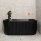Brighton Groove 1500mm Fluted Oval Freestanding Bath, Matte Black *Clearance Stock*