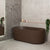 Agora Groove 1700mm Fluted Oval Freestanding Bath, Matte Chocolate Brown - SPECIAL EDITION