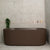 Agora Groove 1700mm Fluted Oval Freestanding Bath, Matte Chocolate Brown - SPECIAL EDITION