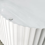 Agora Groove 1700mm Fluted Oval Freestanding Bath, Matte White