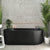 Brighton Groove 1500mm Fluted Oval Freestanding Back to Wall Bath, Matte Black *Clearance Stock*