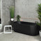 Brighton Groove 1500mm Fluted Oval Freestanding Back to Wall Bath, Matte Black