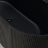 Brighton Groove 1500mm Fluted Oval Freestanding Back to Wall Bath, Matte Black *Clearance Stock*