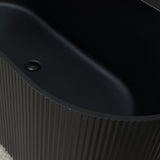 Brighton Groove 1500mm Fluted Oval Freestanding Back to Wall Bath, Matte Black