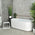 Brighton Groove 1700mm Fluted Oval Freestanding Back to Wall Bath, Matte White
