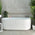 Brighton Groove 1500mm Fluted Oval Freestanding Back to Wall Bath, Matte White