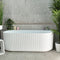 Brighton Groove 1500mm Fluted Oval Freestanding Back to Wall Bath, Matte White