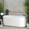 Brighton Groove 1500mm Fluted Oval Freestanding Back to Wall Bath, Gloss White