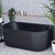 Agora Groove 1500mm Fluted Oval Freestanding Back to Wall Bath, Matte Black *Clearance Stock*
