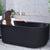 Agora Groove 1500mm Fluted Oval Freestanding Back to Wall Bath, Matte Black *Clearance Stock*