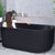 Agora Groove 1500mm Fluted Oval Freestanding Back to Wall Bath, Matte Black