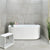 Agora Groove 1500mm Fluted Oval Freestanding Back to Wall Bath, Matte White *Clearance Stock*