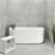 Agora Groove 1500mm Fluted Oval Freestanding Back to Wall Bath, Gloss White