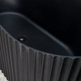 Agora Groove 1700mm off the wall bathtub in matte black, top down detailed view
