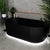 Agora Groove 1500mm Fluted Oval Freestanding Back to Wall Bath, Matte Black *Clearance Stock*