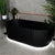 Agora Groove 1500mm Fluted Oval Freestanding Back to Wall Bath, Matte Black
