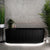 Agora Groove 1500mm Fluted Oval Freestanding Back to Wall Bath, Matte Black *Clearance Stock*