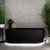 Agora Groove 1500mm Fluted Oval Freestanding Back to Wall Bath, Matte Black