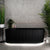 Agora Groove 1700mm Fluted Oval Freestanding Back to Wall Bath, Matte Black