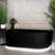 Agora Groove 1500mm Fluted Oval Freestanding Back to Wall Bath, Matte Black
