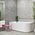 Brighton Groove 1500mm Fluted Left Corner Freestanding Bath, Gloss White