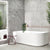 Brighton Groove 1500mm Fluted Left Corner Freestanding Bath, Matte White