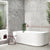 Brighton Groove 1500mm Fluted Left Corner Freestanding Bath, Matte White