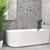Brighton Groove 1700mm Fluted Right Corner Freestanding Bath, Matte White