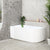 Agora Groove 1500mm Fluted Left Corner Freestanding Bath, Gloss White